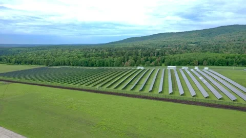The concept of electricity. Solar panels against the backdrop of beautiful Stock Footage 156173545