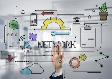 Concept of electronic business and internet education and modern office at Stock Photos