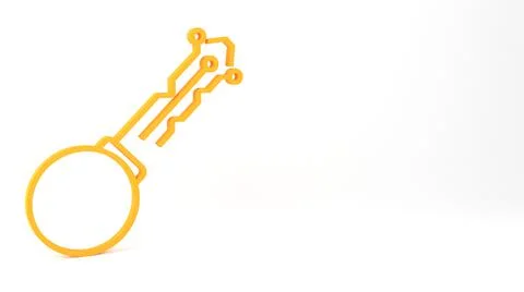 Concept of electronic key. Technological key icon.  Stock Illustration