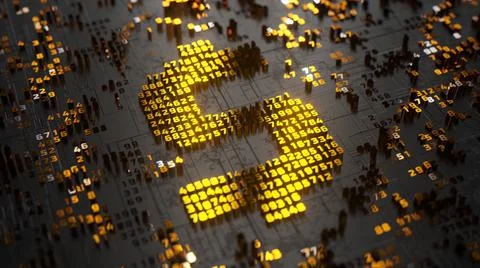 The concept of electronic transactions. Digital dollar. Dollar logo Stock Illustration