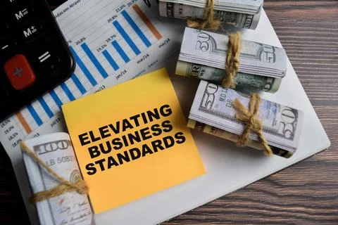 Concept of elevating business standards write on sticky notes Stock Photos