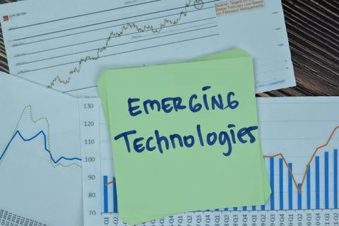 Concept of Emerging Technologies write on sticky notes Stock Photos