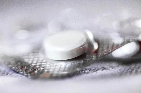 Concept of empty blister packaging of pharmaceutical pills Stock Photos