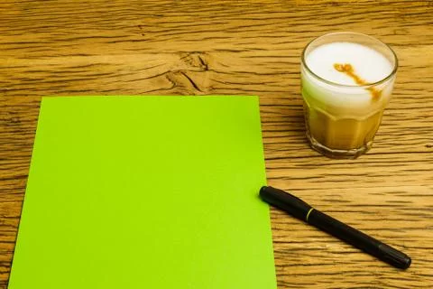 Concept empty green page idea coffee Stock Photos