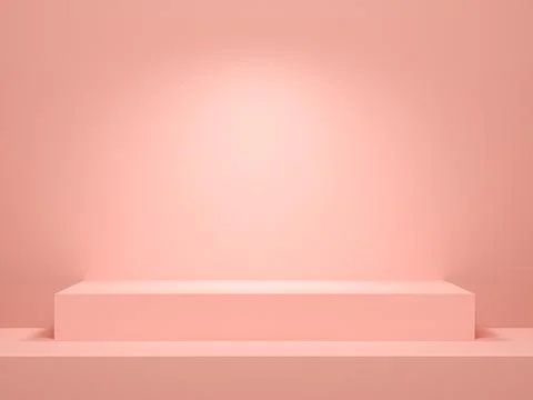 Concept empty illuminated showcase shelf 3D rendering Stock Illustration