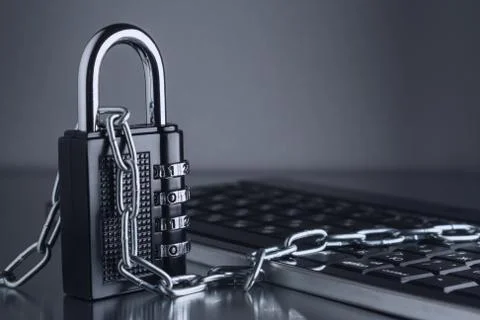 The concept of an encrypted Internet connection. Stock Photos