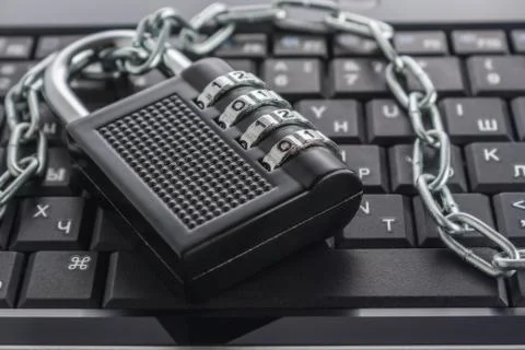 The concept of an encrypted Internet connection. Stock Photos