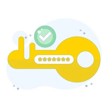 Concept of encryption key or security key Illustration