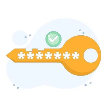 Concept of encryption key or security key Illustration