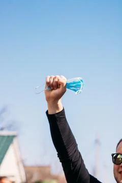 The concept is an end to the pandemic and viruses. Stock Photos