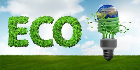 Concept of energy efficiency - 3d rendering Stock-Illustration