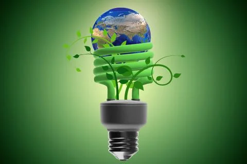 Concept of energy efficiency - 3d rendering Stockillustratie