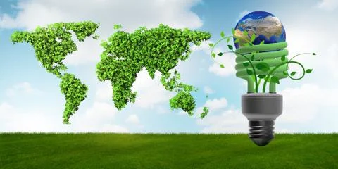 Concept of energy efficiency - 3d rendering Stockillustratie