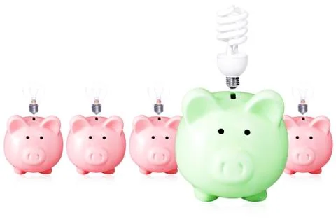 Concept for energy saving Stock Photos