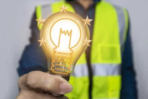The concept of engineers creating ideas for quality construction Stock Photos