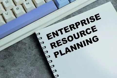 Concept of enterprise resource planning write on book Stock Photos