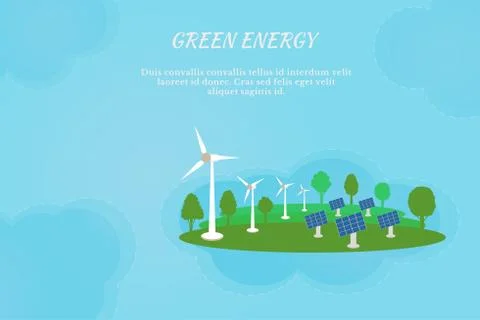 Concept of environment conservation and renewable energy. Vector Illustration Ilustración de archivo
