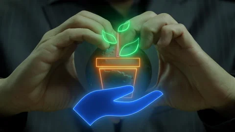 Concept for environment. Human safe the earth. Stock Footage 280330408