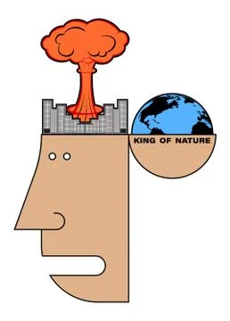 Concept, environmental disaster. Environmental pollution. An explosion Stock Illustration