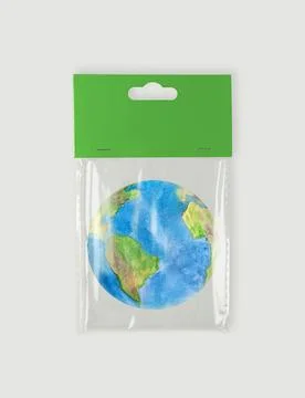 The concept of environmental protection. Earth in a package Stock Photos