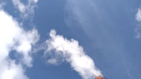 Concept of environmentally friendly production, air pollution Stock Footage 313444230