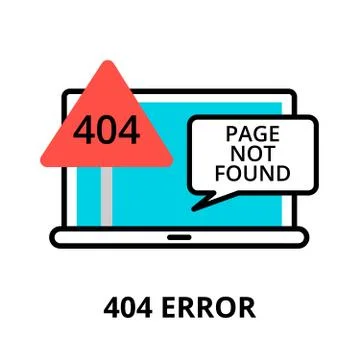 Concept of error 404 - page not found icon Stock Illustration