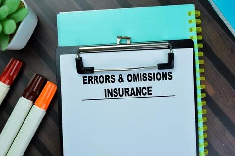 Concept of Errors &amp; Omissions Insurance write on paperwork Foto stock