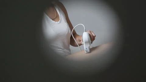 Concept: espionage, surveillance, pursuit. Interference with privacy. A woman Stock Footage 139006233