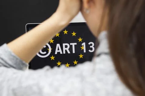 Concept: EU Directive on Copyright in the Digital Single Market or CDSM. Art. 13 Stock Photos