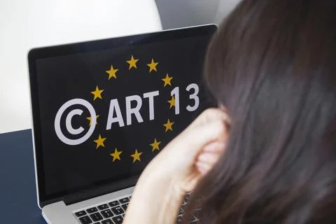 Concept: EU Directive on Copyright in the Digital Single Market or CDSM. Art. 13 Stock Photos
