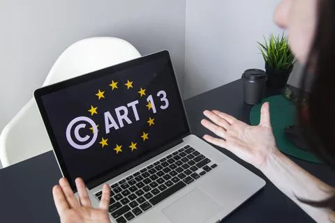 Concept: EU Directive on Copyright in the Digital Single Market or CDSM. Art. 13 Stock Photos