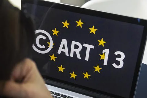 Concept: EU Directive on Copyright in the Digital Single Market or CDSM. Art. 13 Stock Photos