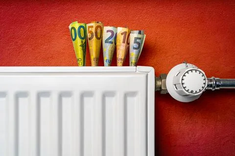 Concept of expensive heating costs Stock Photos