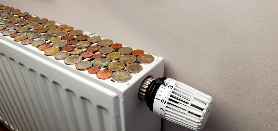 Concept of expensive heating Stock Photos