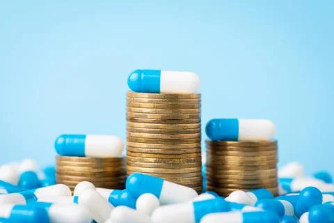 Concept of expensive medicine Stock Photos