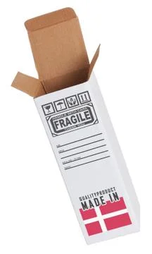 Concept of export - Product of Denmark Stockfoto's