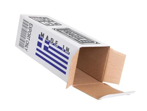 Concept of export - Product of Greece Stockfoto's
