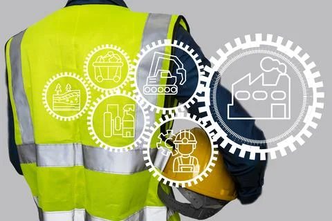 The concept of factory construction engineers to work safely and efficientl.. Stock Photos