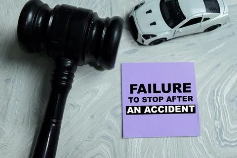 Concept of failure to stop after an accident write on sticky notes Stock Photos