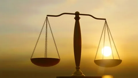 The concept of fair scale and justice Stock Footage 283797696
