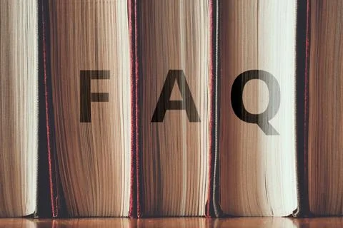 Concept FAQ on the main issues on the topic of history and library Stock Photos