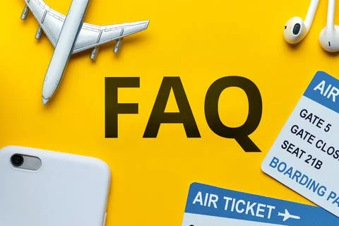 Concept FAQ on the main issues on the topic of traveling Stock Photos