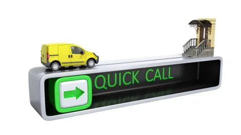 Concept of fast order of express delivery at the door 3d render on white no s Stock Illustration