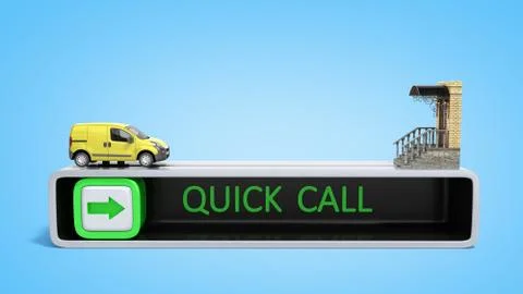 Concept of fast order of express delivery at the door 3d render on blue Stock Illustration