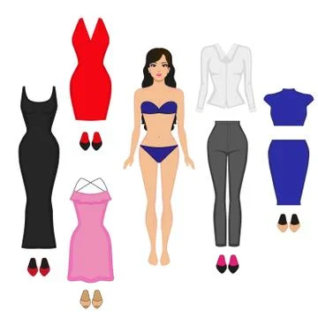 The concept of the female wardrobe Stock Illustration