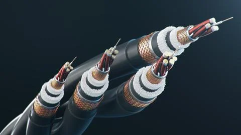 The concept of fiber optic cable on a colored background. Future cable Stock Illustration