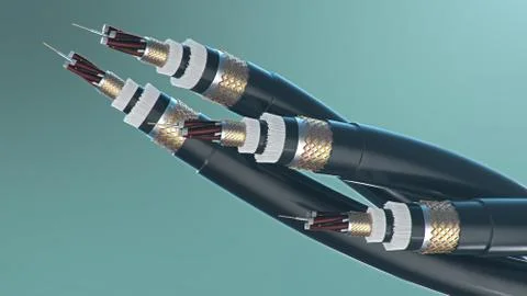 The concept of fiber optic cable on a colored background. Future cable Stock Illustration