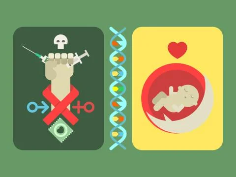 Concept of fighting AIDS Stock Illustration