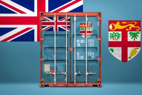 The concept of  Fiji export-import, container transporting and national deliv Foto stock