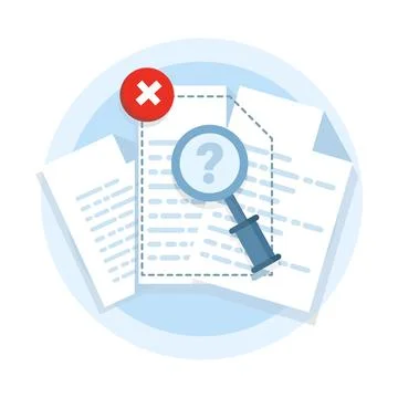 Concept File document not found, search yielded no results. Illustrazione stock